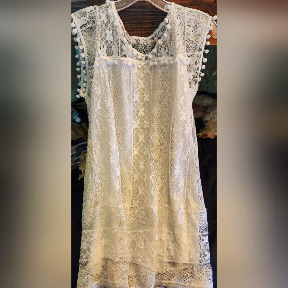 Merona XL womens sheer Sleeveless pullover mid thigh blouse